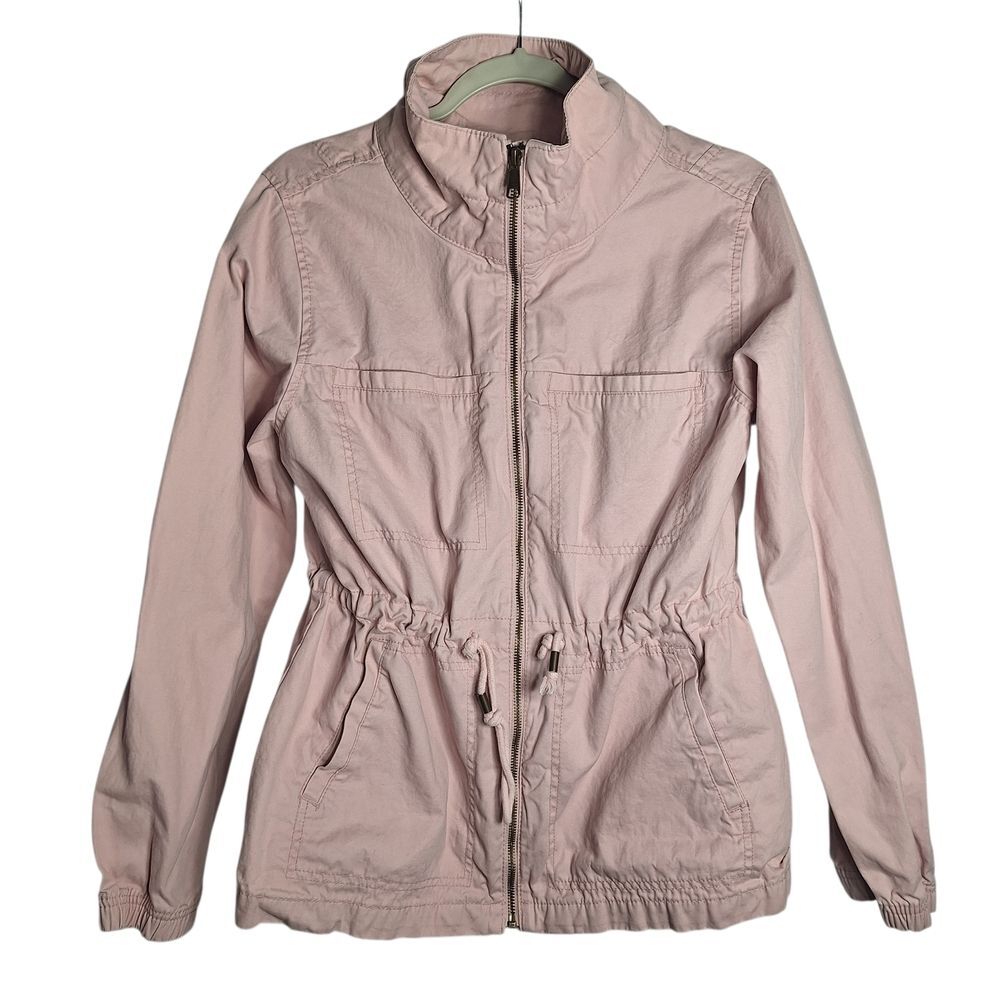 Old Navy Canvas Utility Jacket Cute Pink Rose Outerwear Large Womens